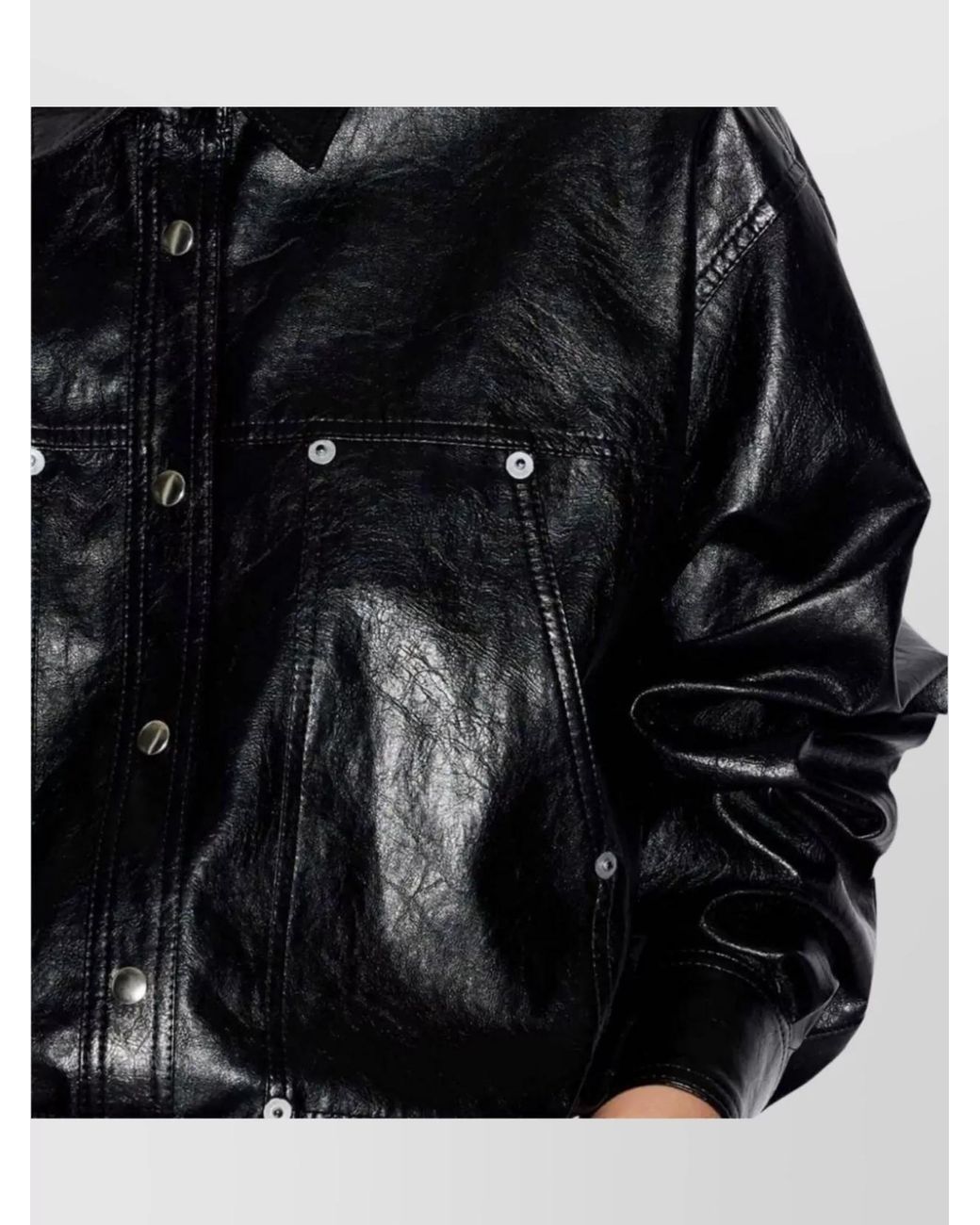 Isabel Marant Black Faux Leather Long-Sleeve Shirt