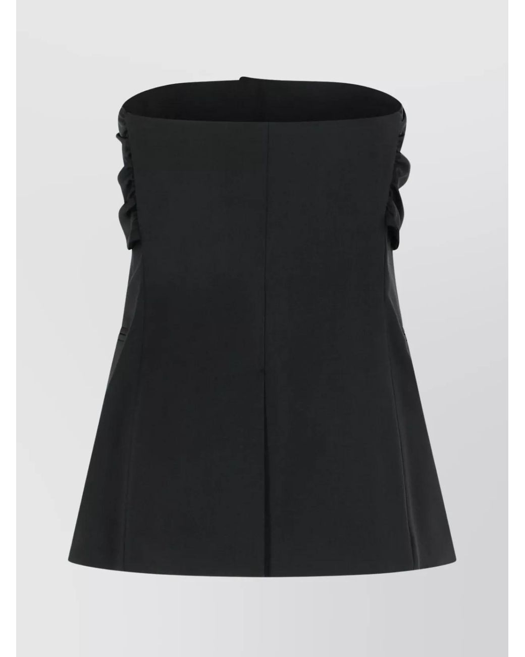 Max Mara Black Virgin Wool Bustier Top