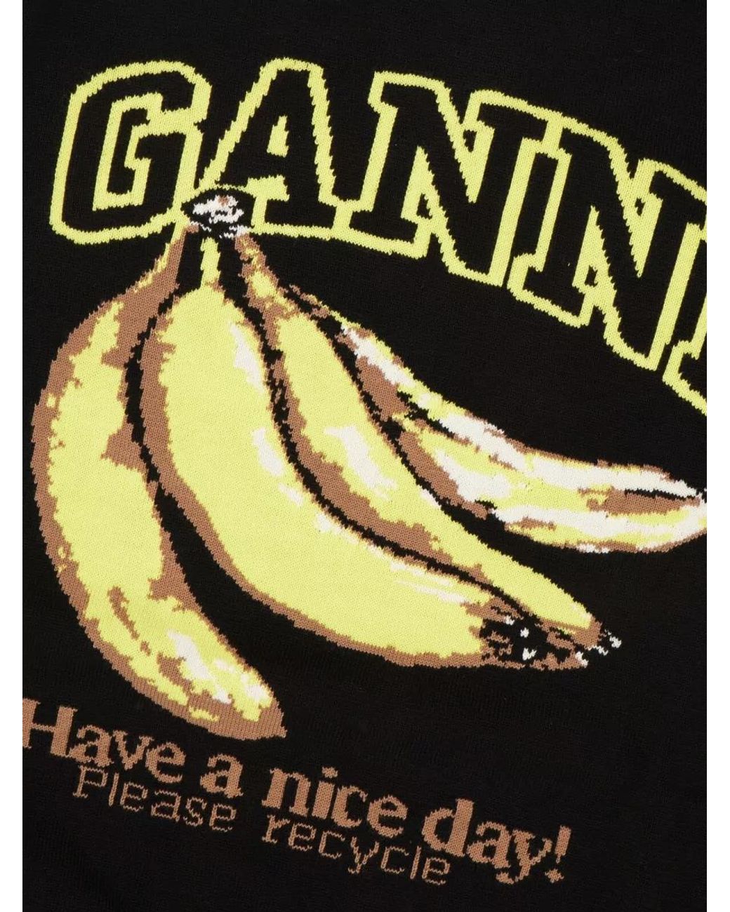 Ganni Black Cotton Sweatshirt