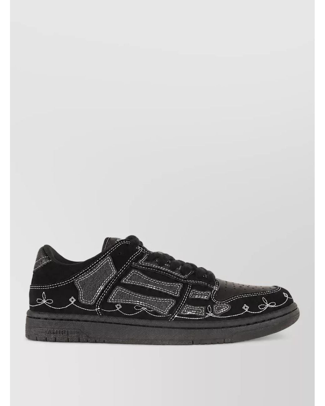Amiri Black Leather Lace-Up Sneakers for men