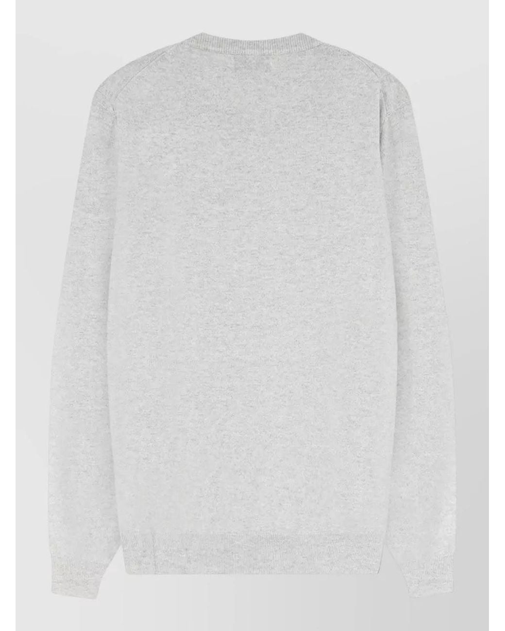 Brunello Cucinelli White Cashmere Mélange Crew-Neck Long-Sleeve Sweater for men