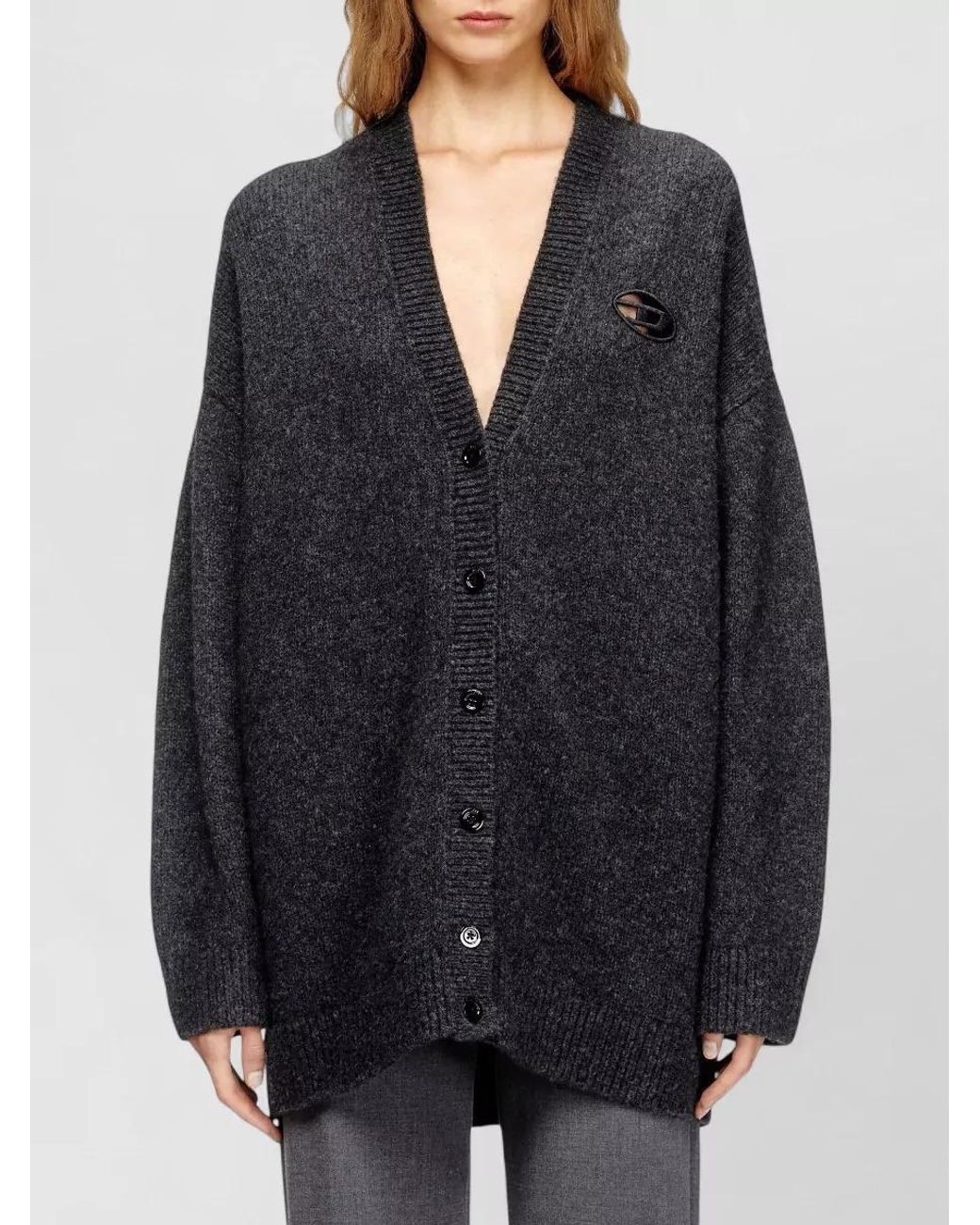 DIESEL Blue Wool-Blend Button-Up Cardigan
