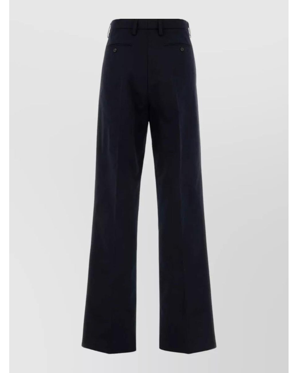 Prada Blue Cotton Wide-Leg Trousers