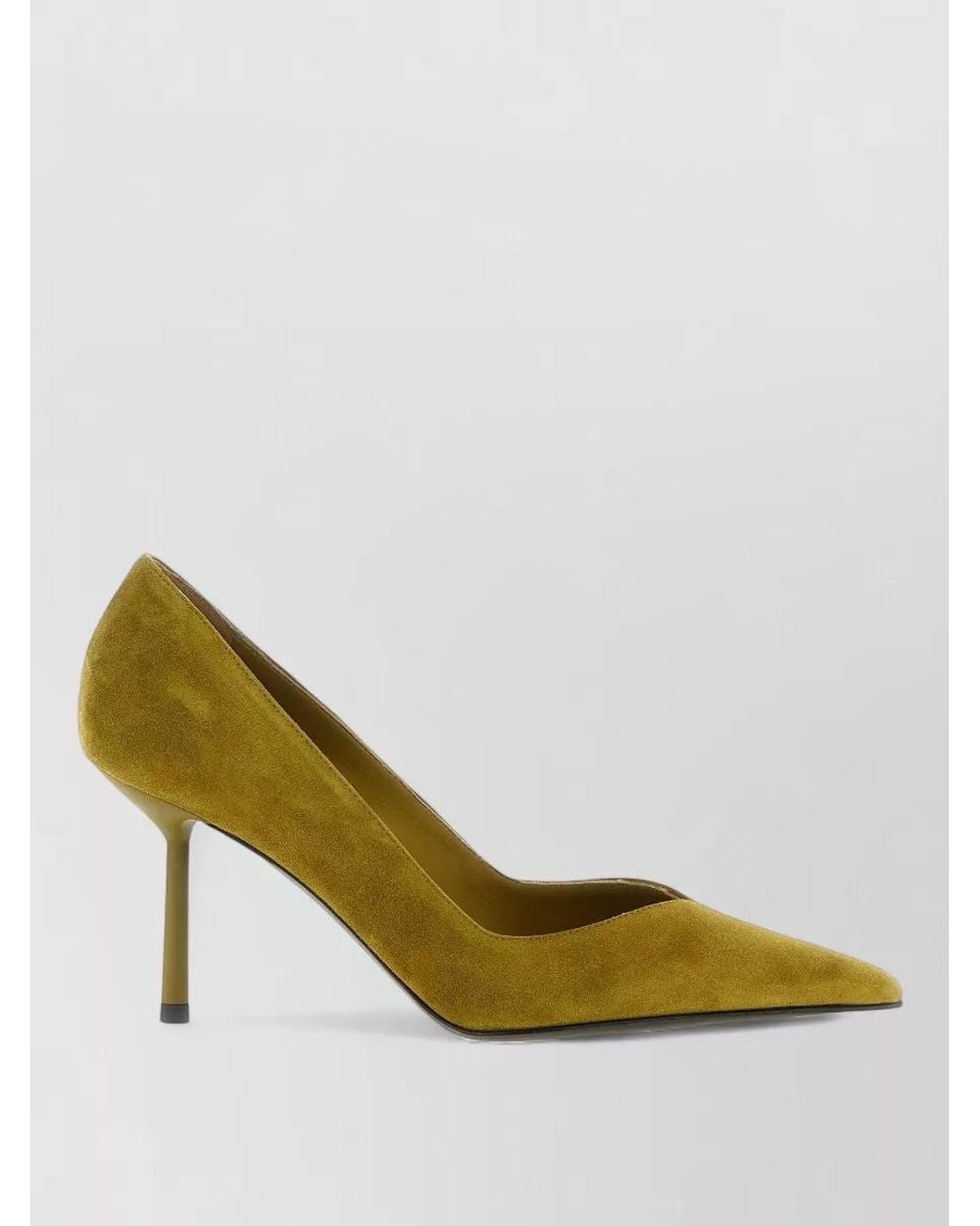 Le Silla Green Suede V-Neck Pumps