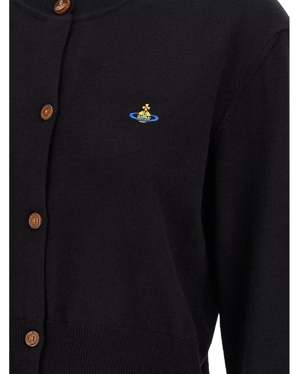 Vivienne Westwood Black Silk Wool Cropped Cardigan
