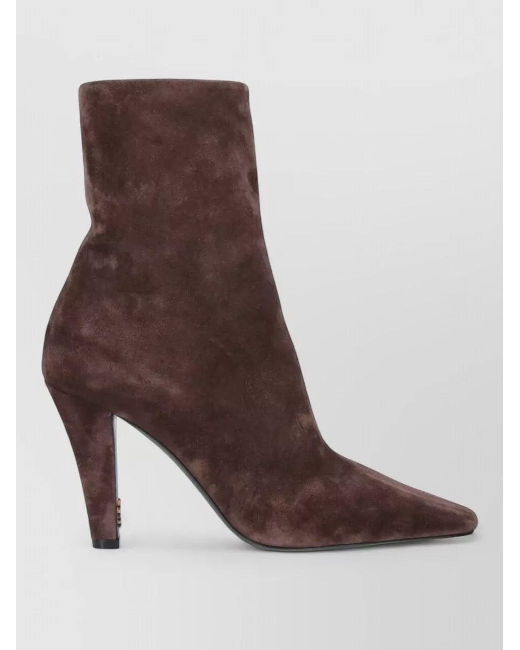 Saint Laurent Brown Suede Ankle Boots