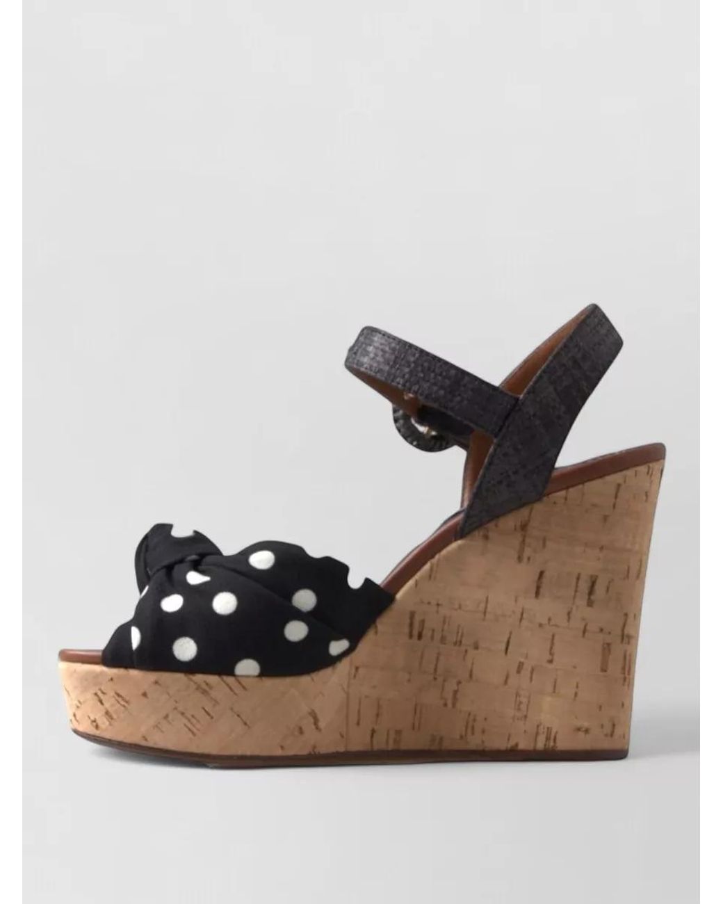 Dolce & Gabbana Black Polka-Dot Wedge Sandals