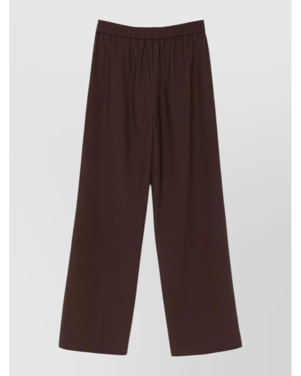 Closed Brown Virgin Wool Blend Straight-Leg Trousers