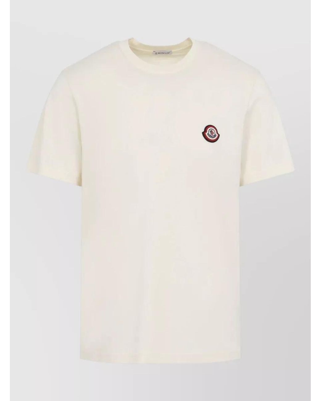 Moncler Natural Cotton Logo-Patch Short-Sleeve T-Shirt for men