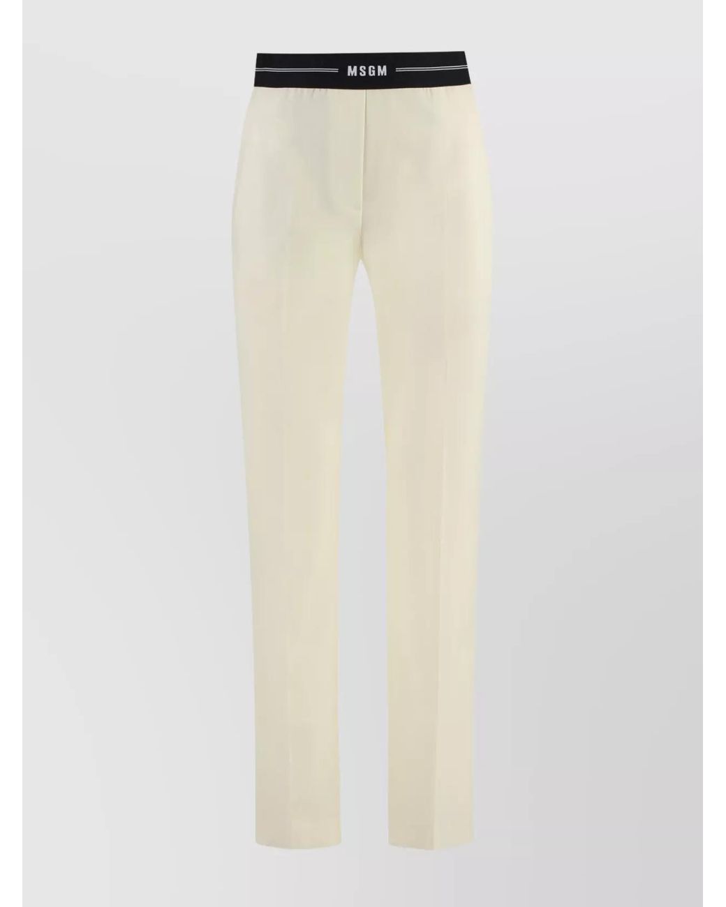 MSGM White Virgin Wool Trousers