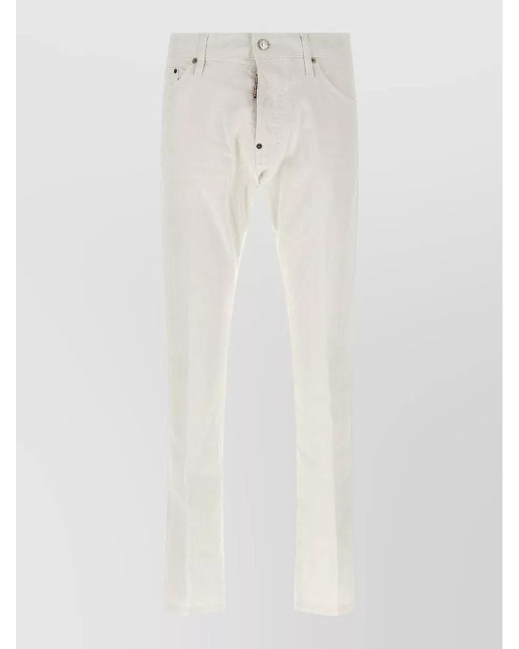 DSquared² White Denim Low-Rise Straight-Leg Jeans for men
