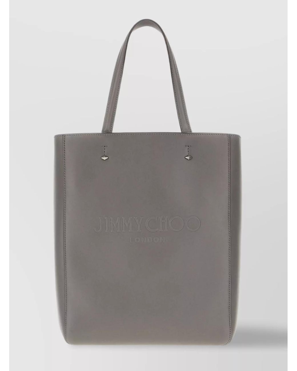 Jimmy Choo Gray Studded Leather Tote Bag for men