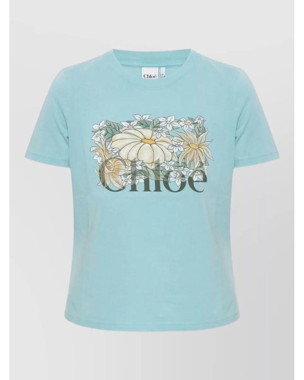 Chloé Blue Cotton Logo-Print Short-Sleeve T-Shirt