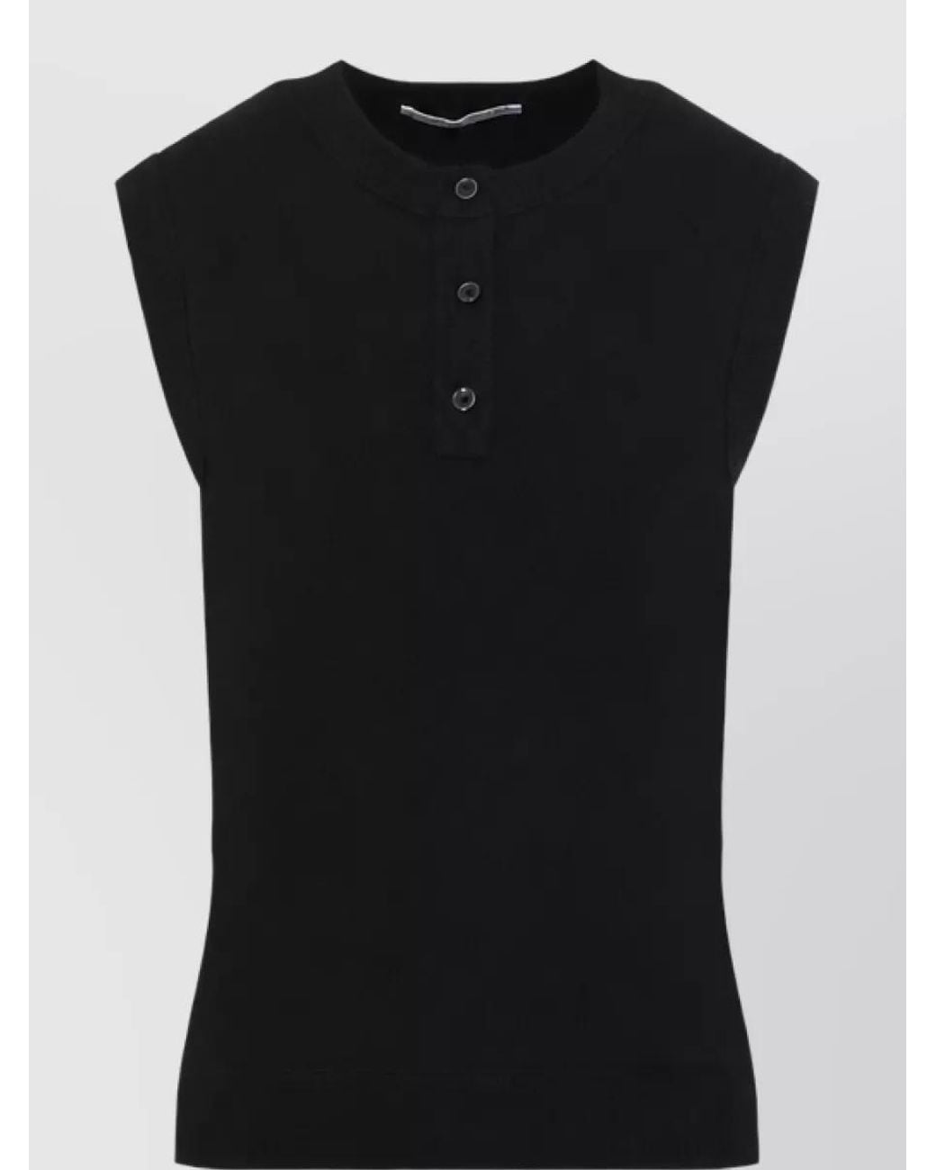 Studio Nicholson Black Cashmere Wool Sleeveless Crew Neck Knit Vest