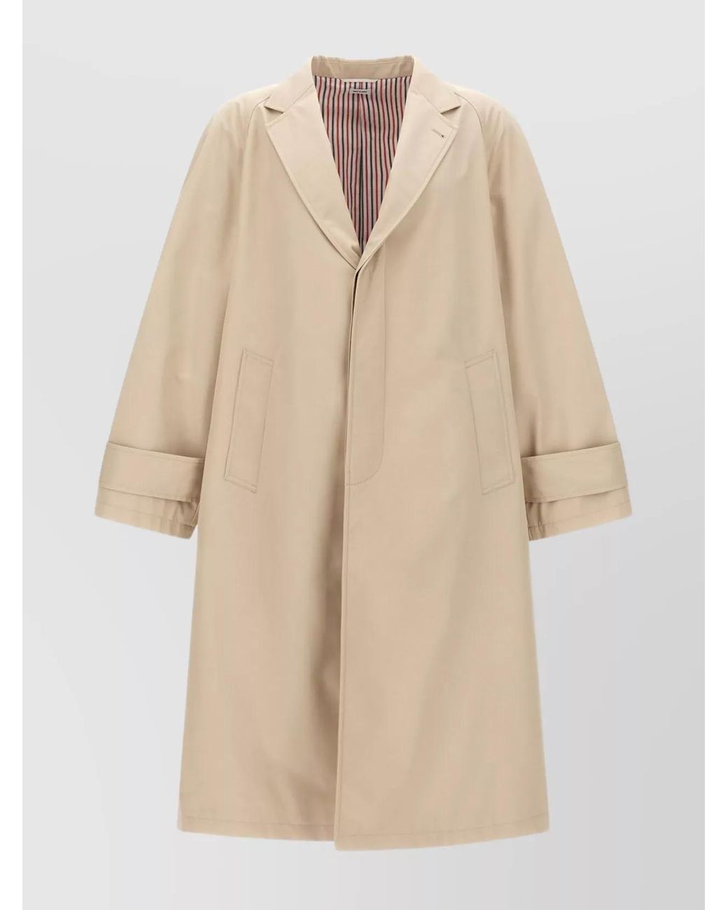 Thom Browne Natural Single Breasted Trench Coat for men