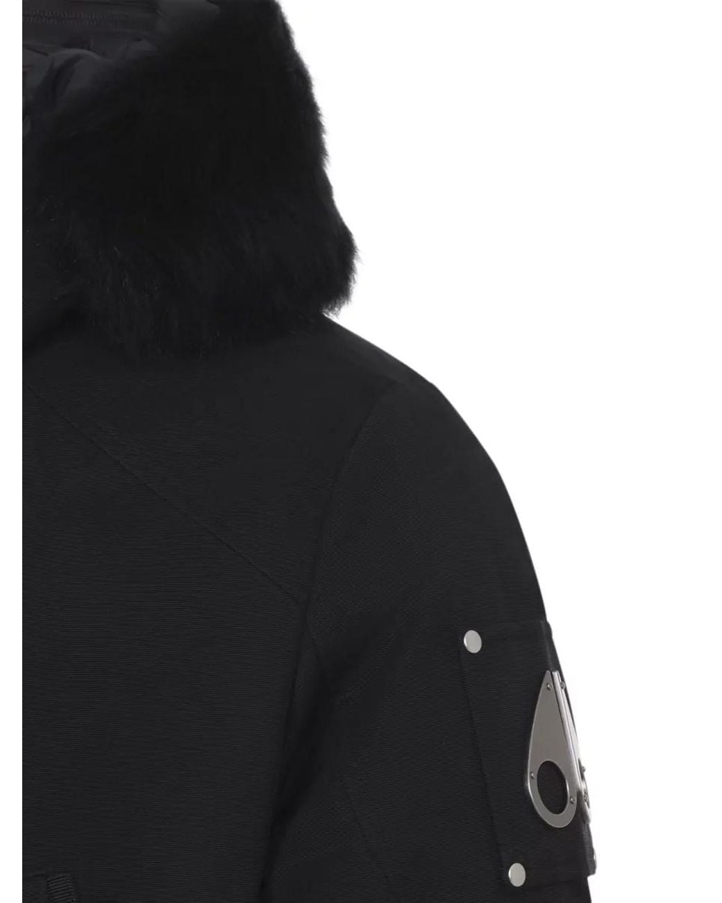 Moose Knuckles Black Down Fur Trimmed Puffer Parka for men