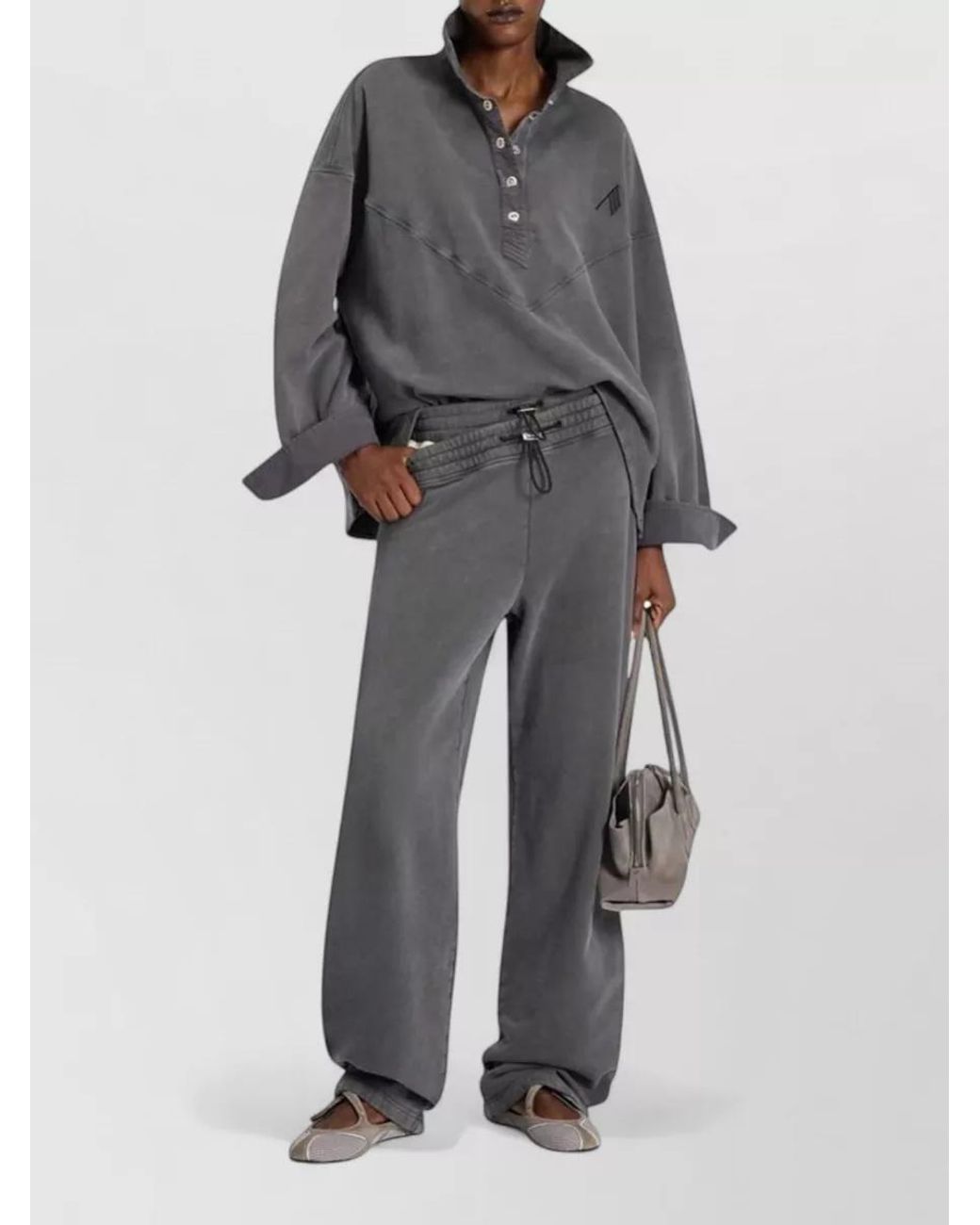 The Attico Gray Cotton Sweatshirt