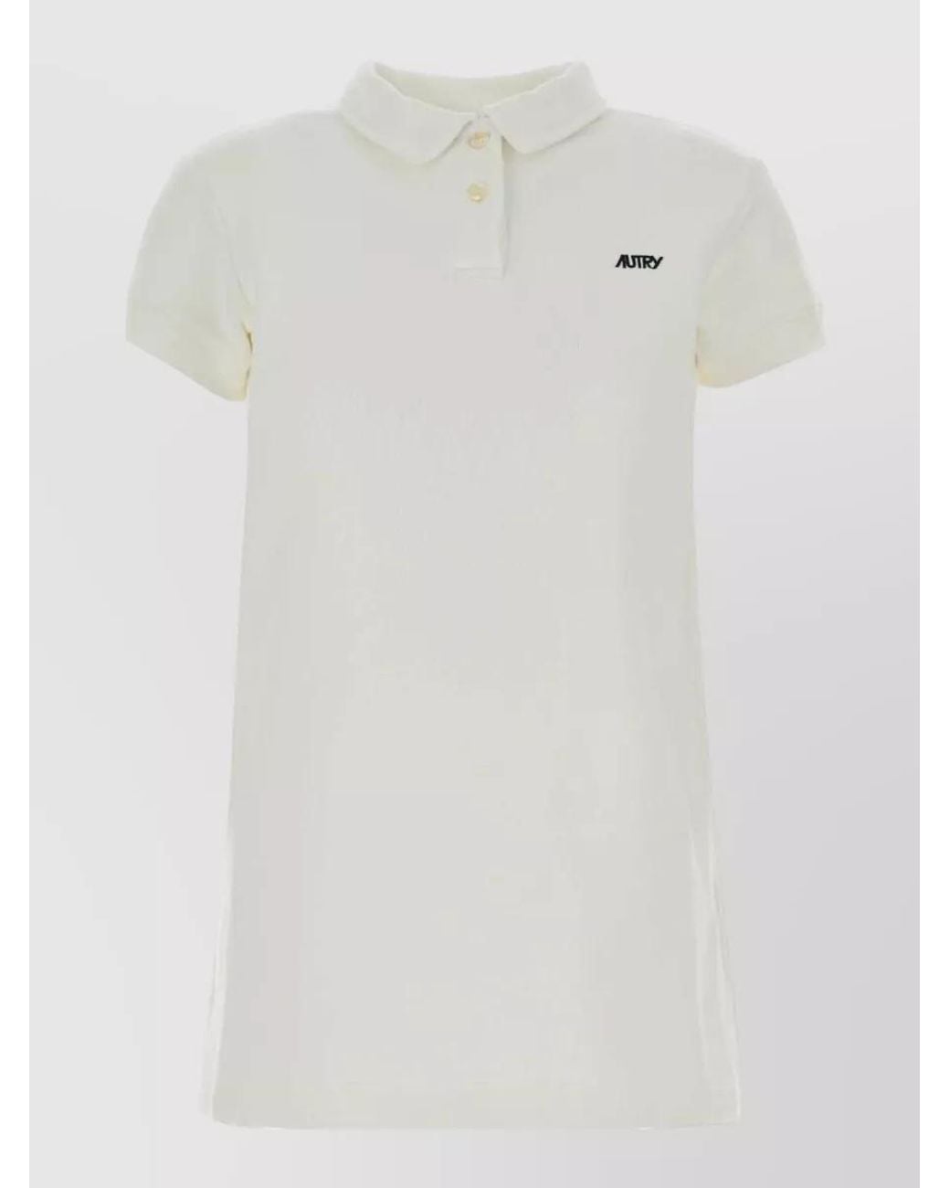Autry White Cotton Polo Mini Dress