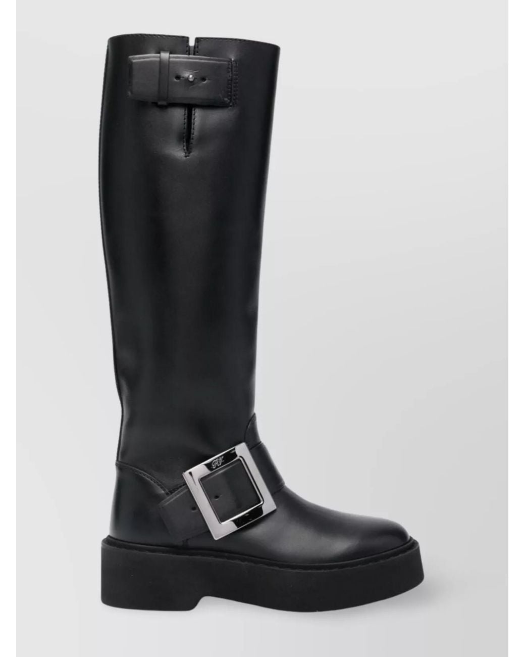 Roger Vivier Black Viv Rangers High Leather Boots
