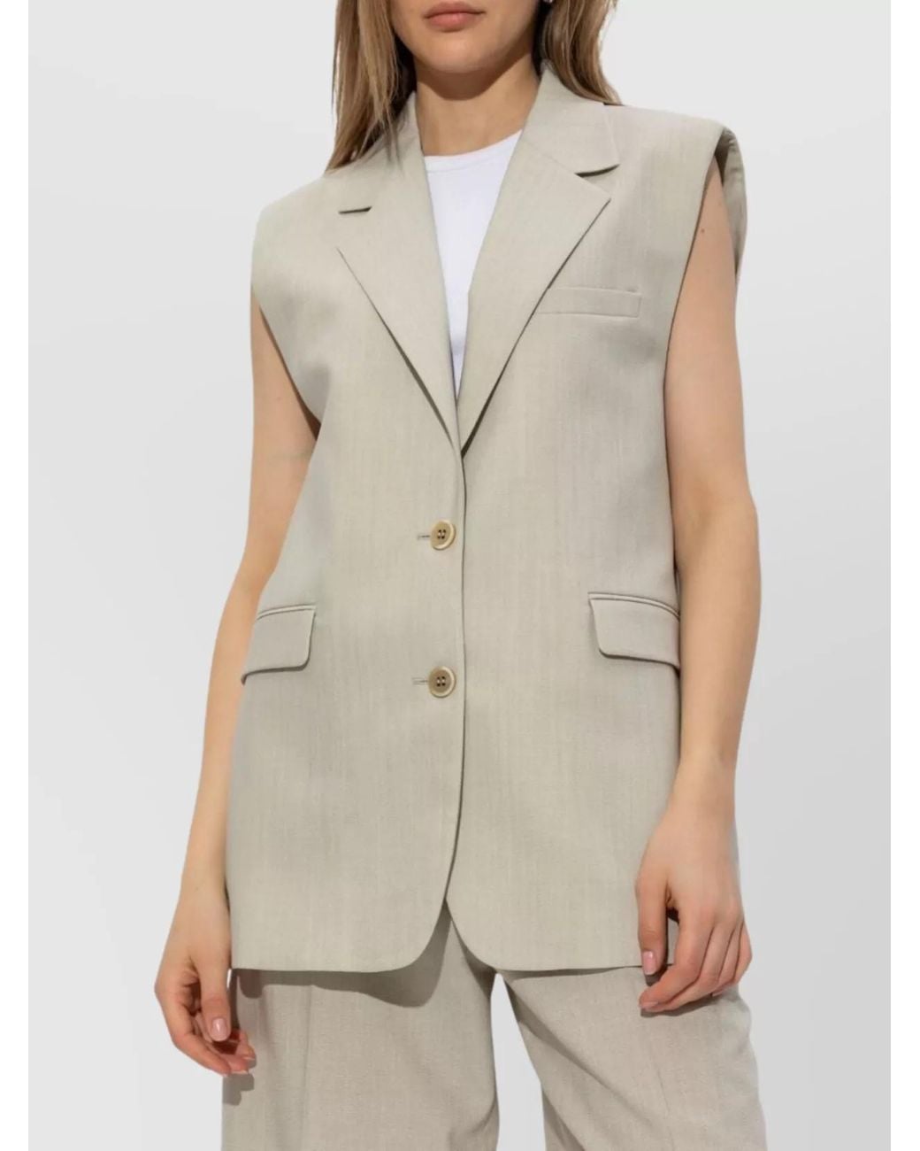 Golden Goose Deluxe Brand Natural Single-Breasted Wool-Blend Vest