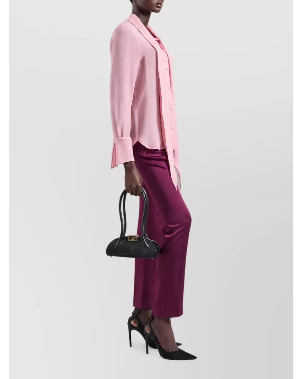 Nina Ricci Pink Silk Long-Sleeve Shirt