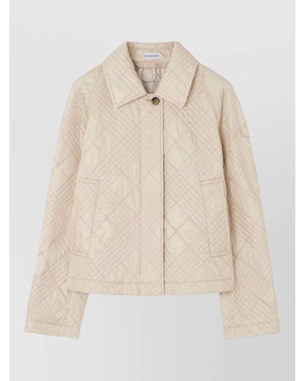 Burberry Natural Quilted Single-Breasted Coat