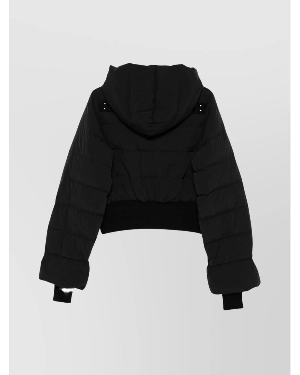 Rick Owens Black Hooded Quilted Down Puffer Jacket