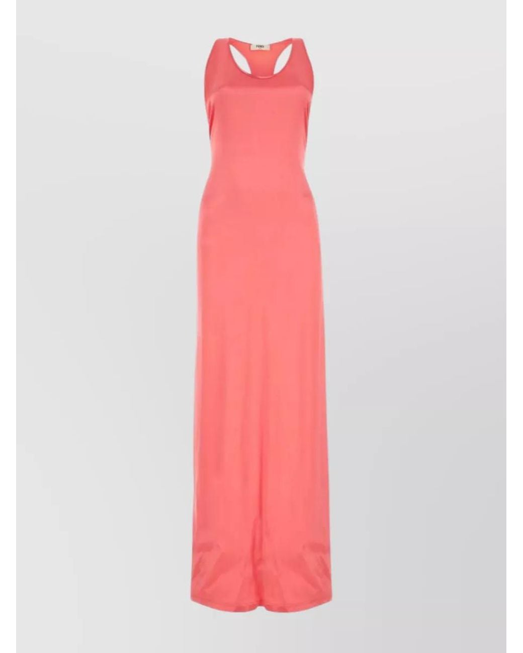 Fendi Pink Viscose Satin Maxi Dress