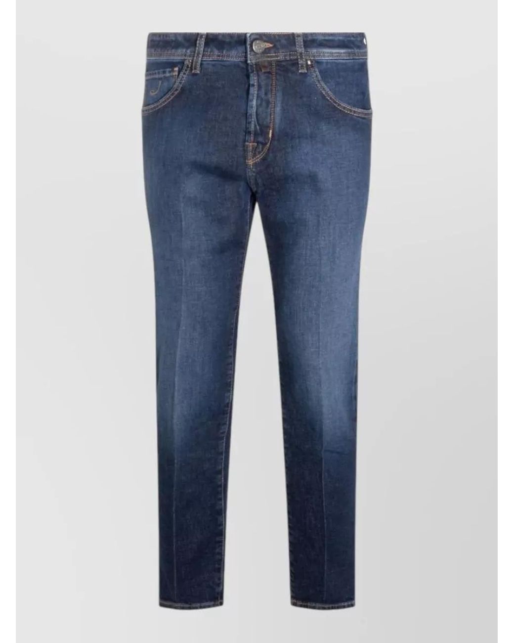 Jacob Cohen Blue Denim Slim-Fit Cropped Tapered Jeans for men