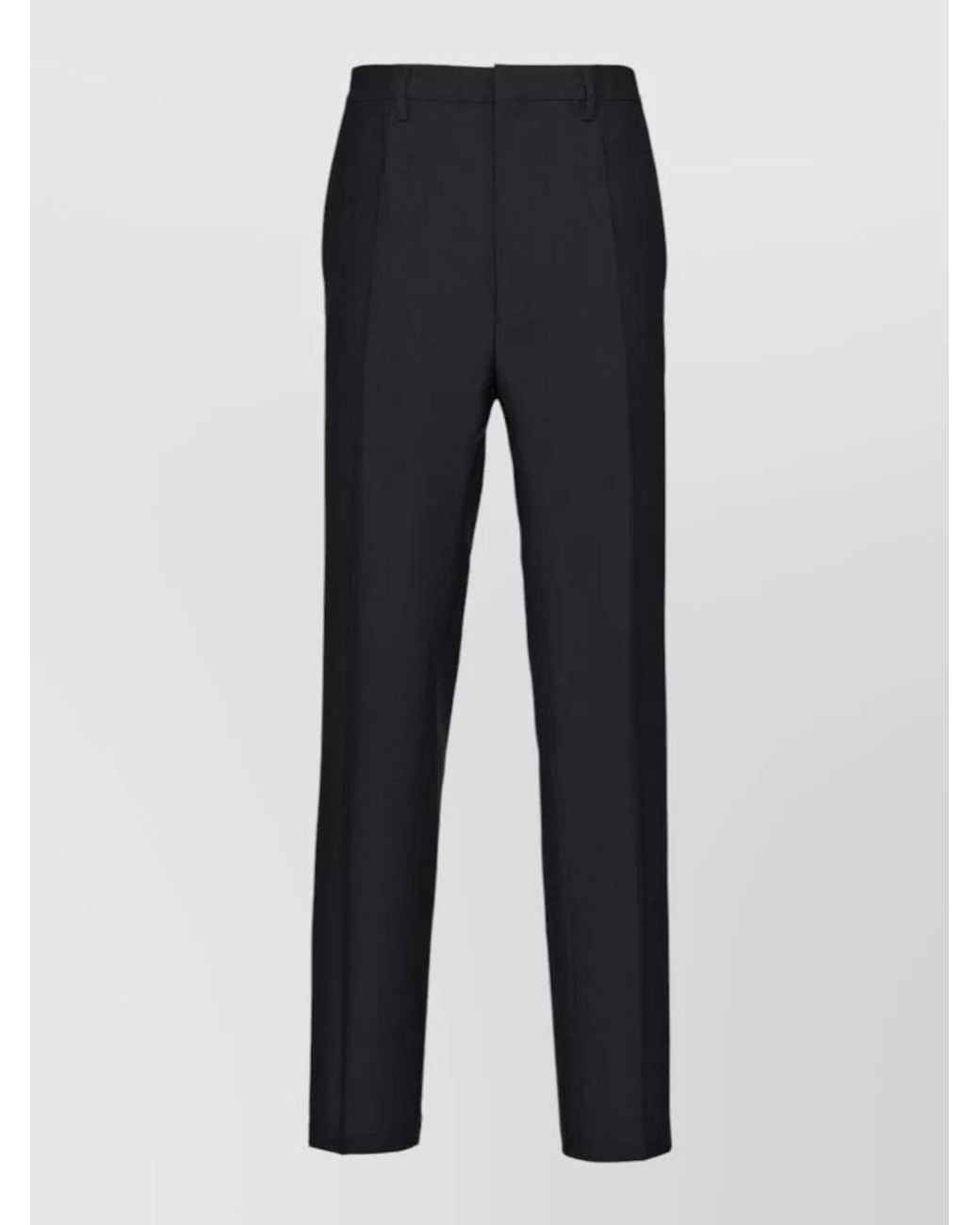 Prada Blue Side-Stripe Regular Straight-Leg Trousers for men