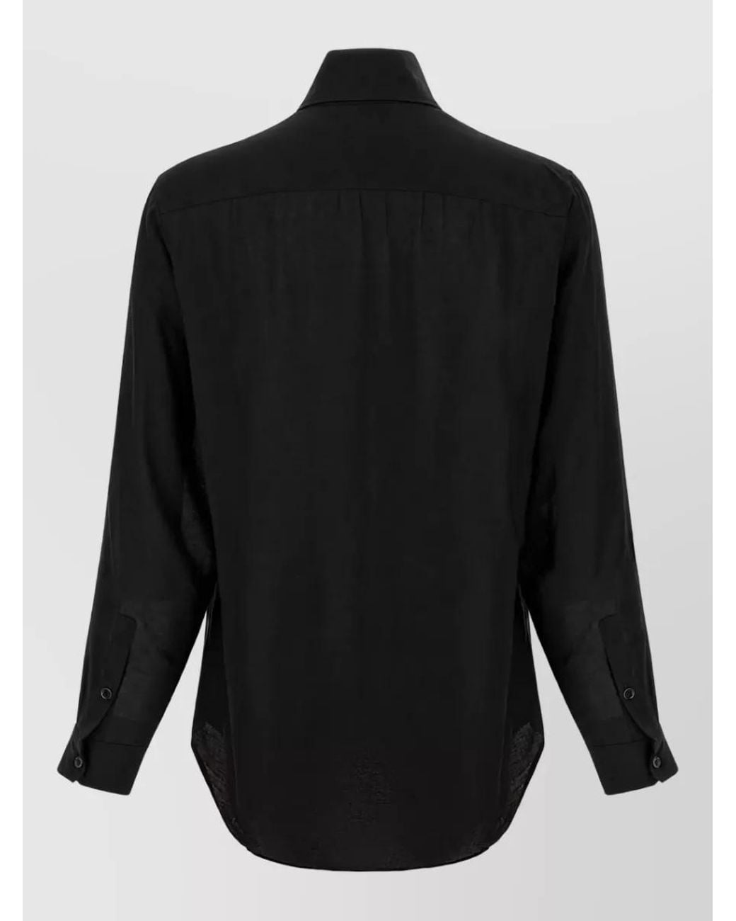 Yohji Yamamoto Black Stole Collar Shirt for men