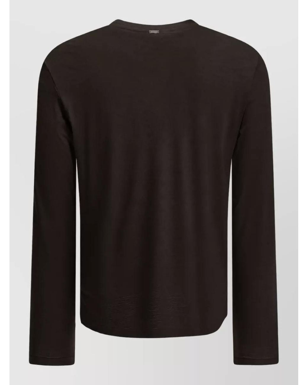 Herno Black Wool Round-Neck T-Shirt for men
