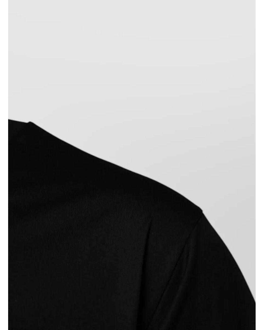 Dolce & Gabbana Black Cotton Logo Patch Crew Neck T-Shirt for men