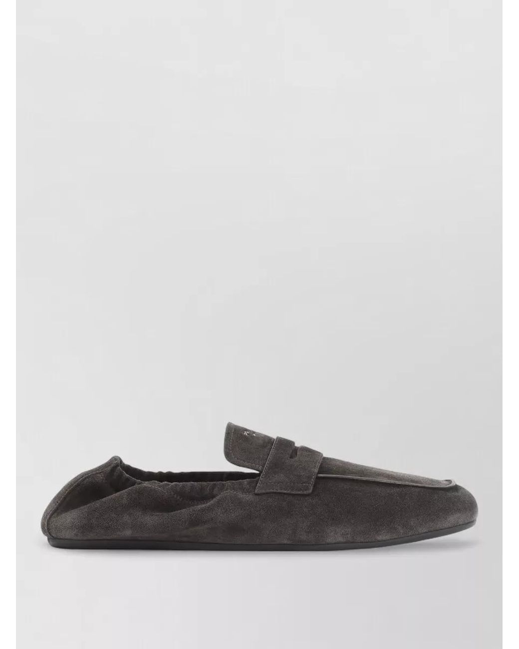 Prada Gray Suede Penny Loafers for men