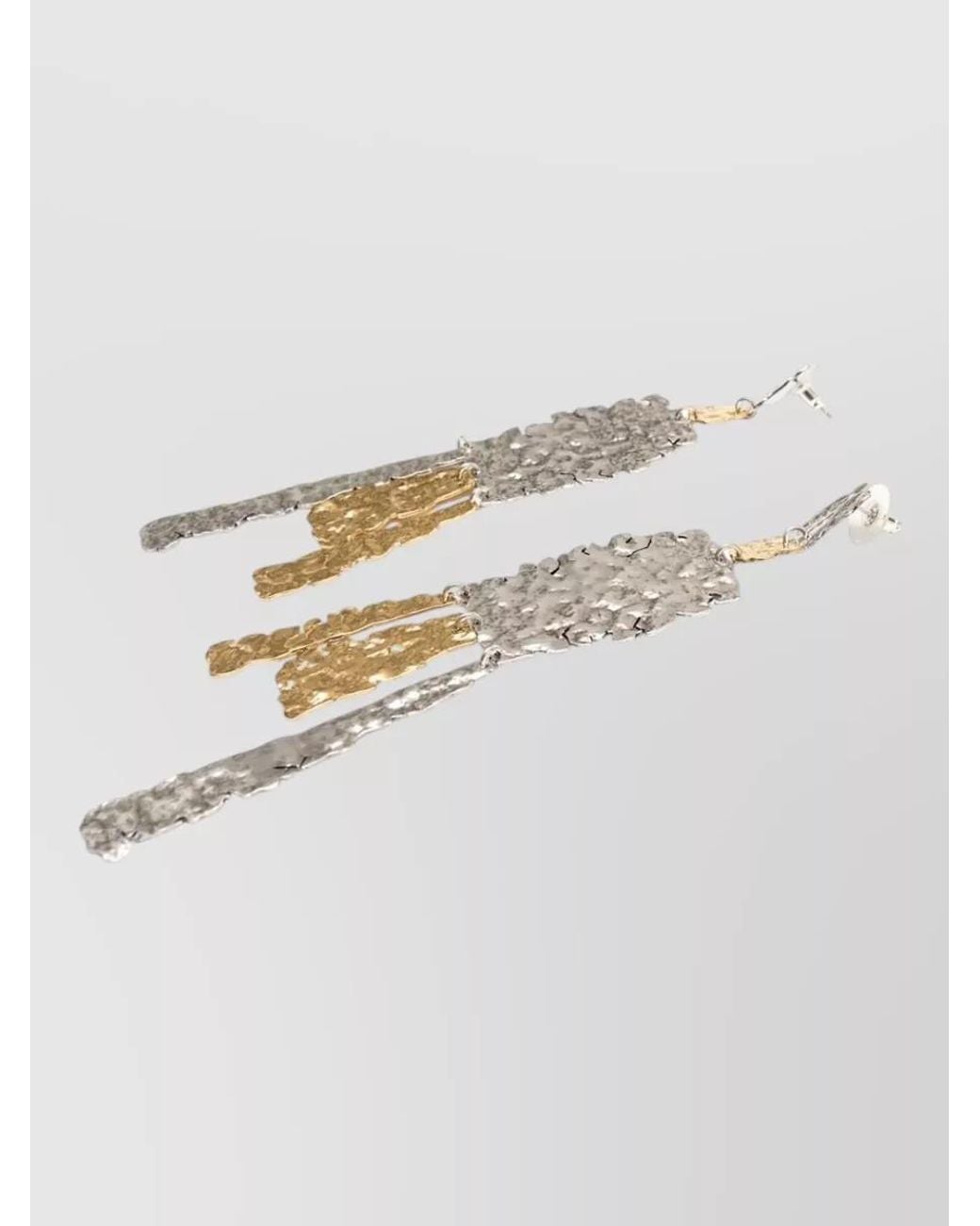 Isabel Marant White Metal Long Earrings