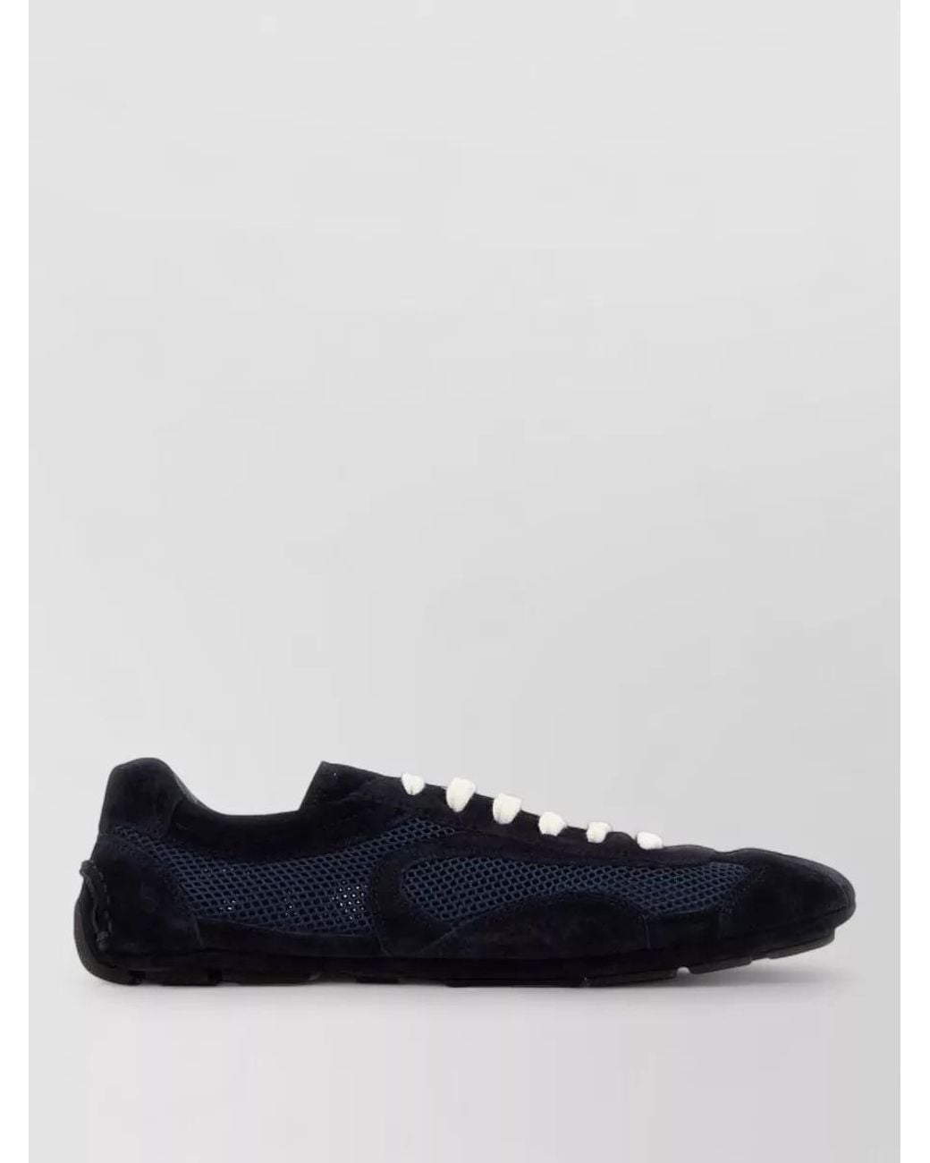 Prada Blue Montecarlo Re-Edition 2005 Suede And Mesh Sneakers