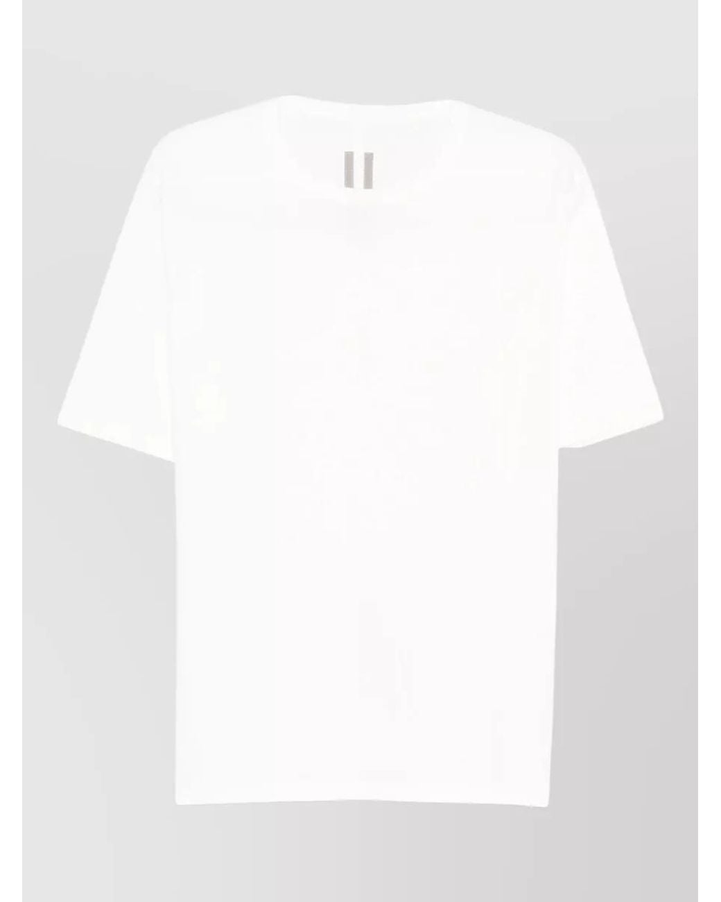 Rick Owens White Cotton Crew Neck Short Sleeve T-Shirt for men