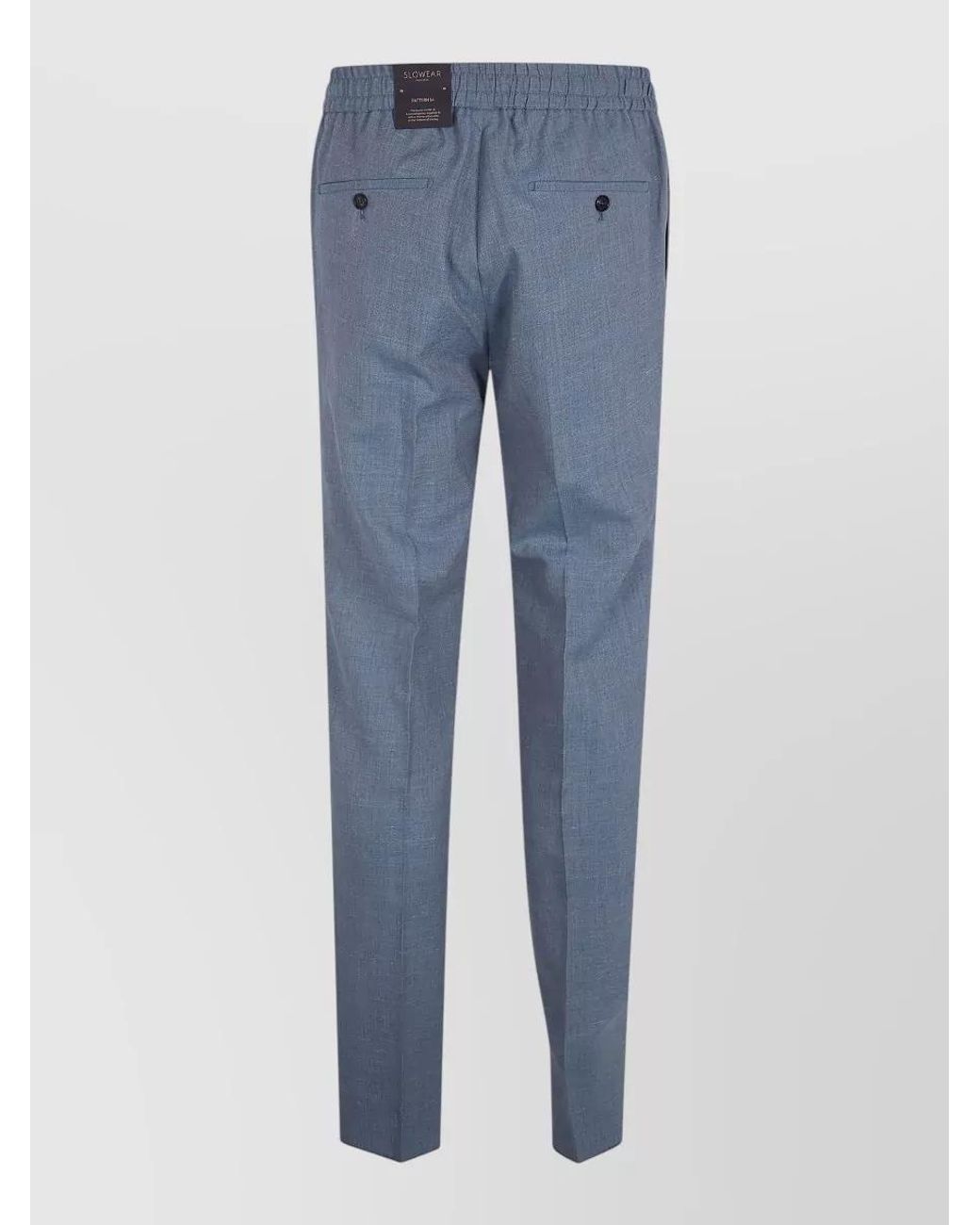 Incotex Blue Linen-Silk Straight-Leg Trousers for men