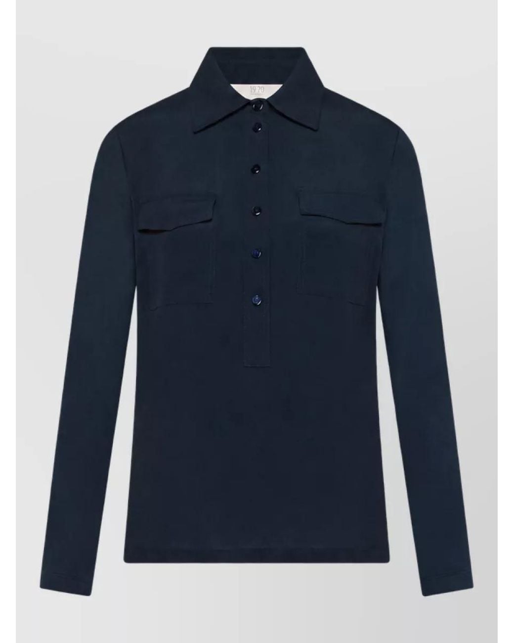 SEVENTY VENEZIA Blue Long-Sleeve Polo Shirt