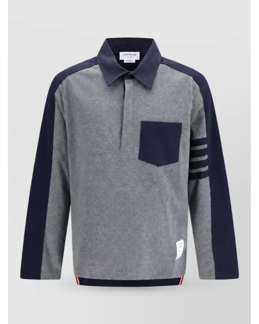 Thom Browne Blue Cotton Polo Shirt for men