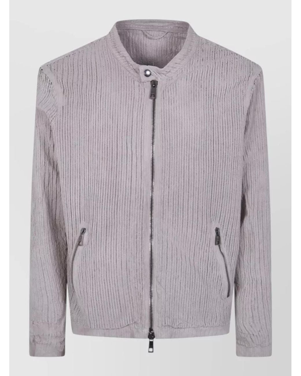 Giorgio Brato Gray Leather Biker Jacket for men