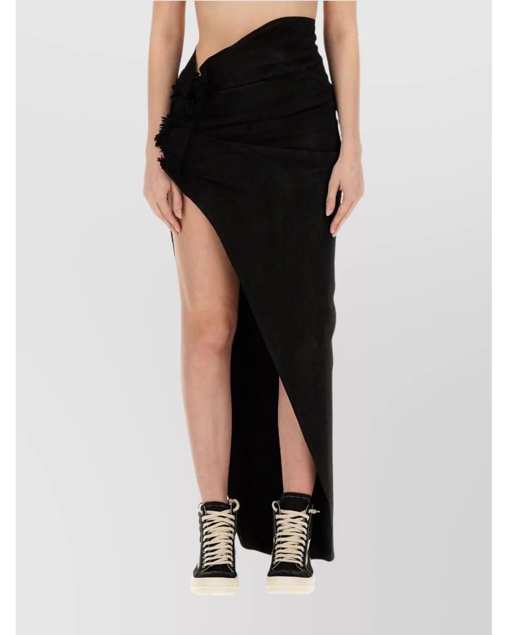 Rick Owens Black Slim-Fit Asymmetric Skirt