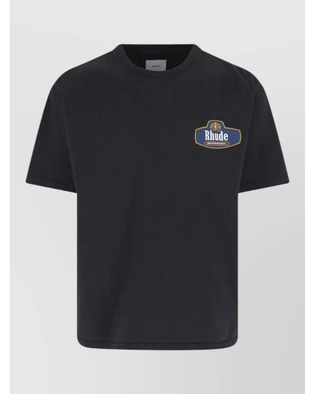 Rhude Black Printed Cotton Crewneck T-Shirt for men