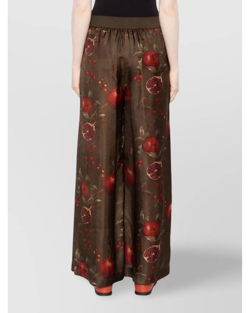 Uma Wang Brown Printed High-Rise Wide-Leg Trousers