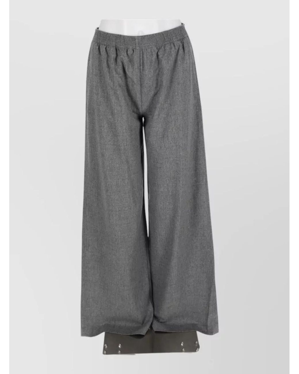 Fabiana Filippi Gray Wool Wide-Leg Trousers