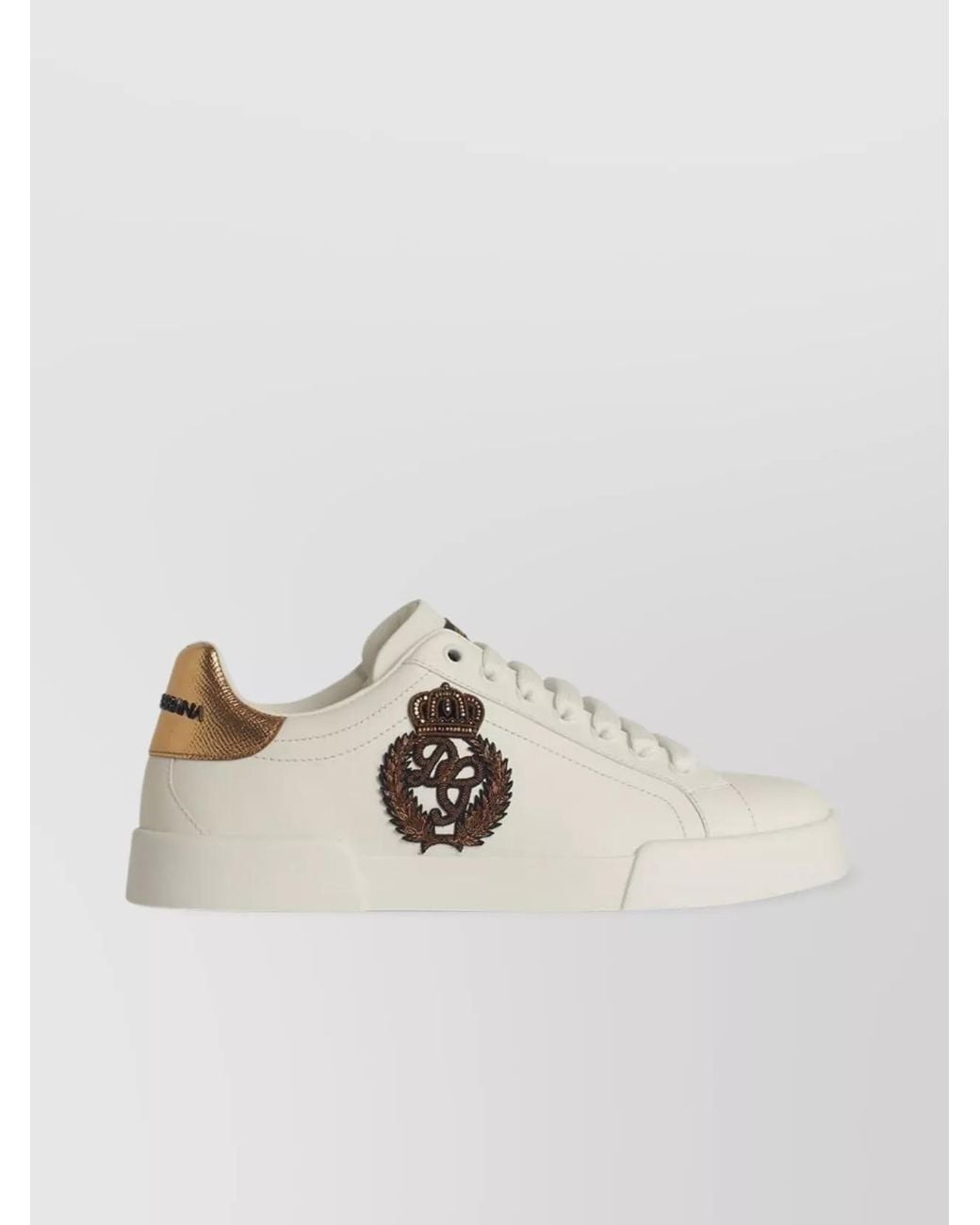 Dolce & Gabbana Natural 'Portofino' Sneakers Leather Blanc for men