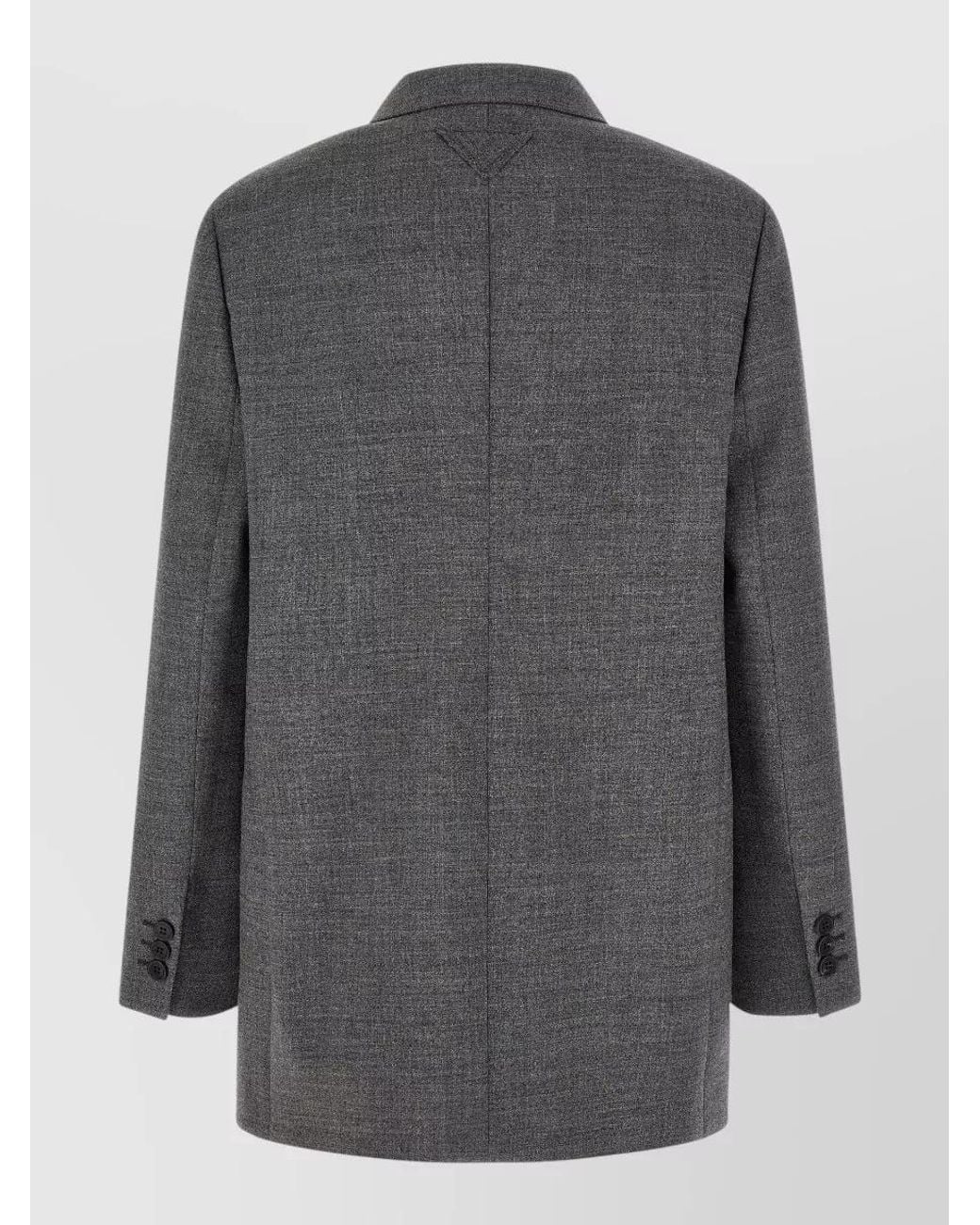 Prada Black Virgin Wool Single-Breasted Blazer