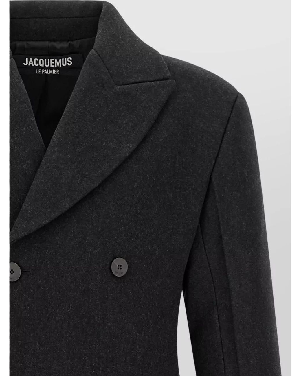 Jacquemus Black Virgin Wool Double-Breasted Coat for men