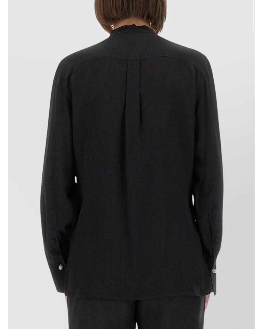Victoria Beckham Black Silk Regular-Fit Shirt