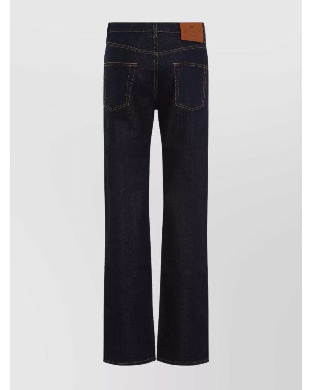 Etro Blue Lurex Straight-Leg Jeans